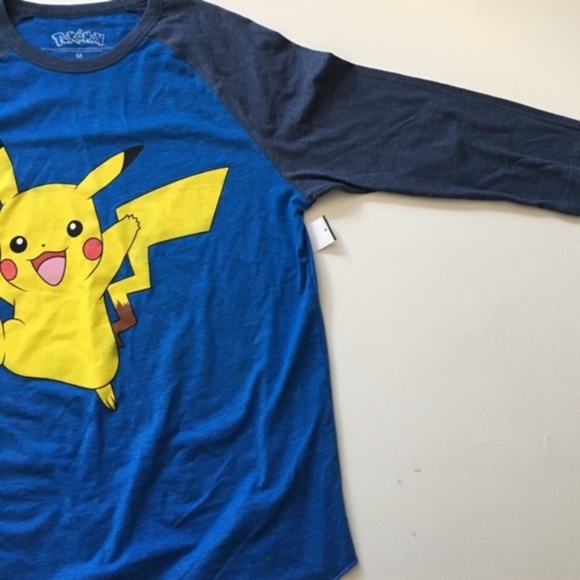Pokemon Men's Blue Baseball Tee New - Picture 6 of 8